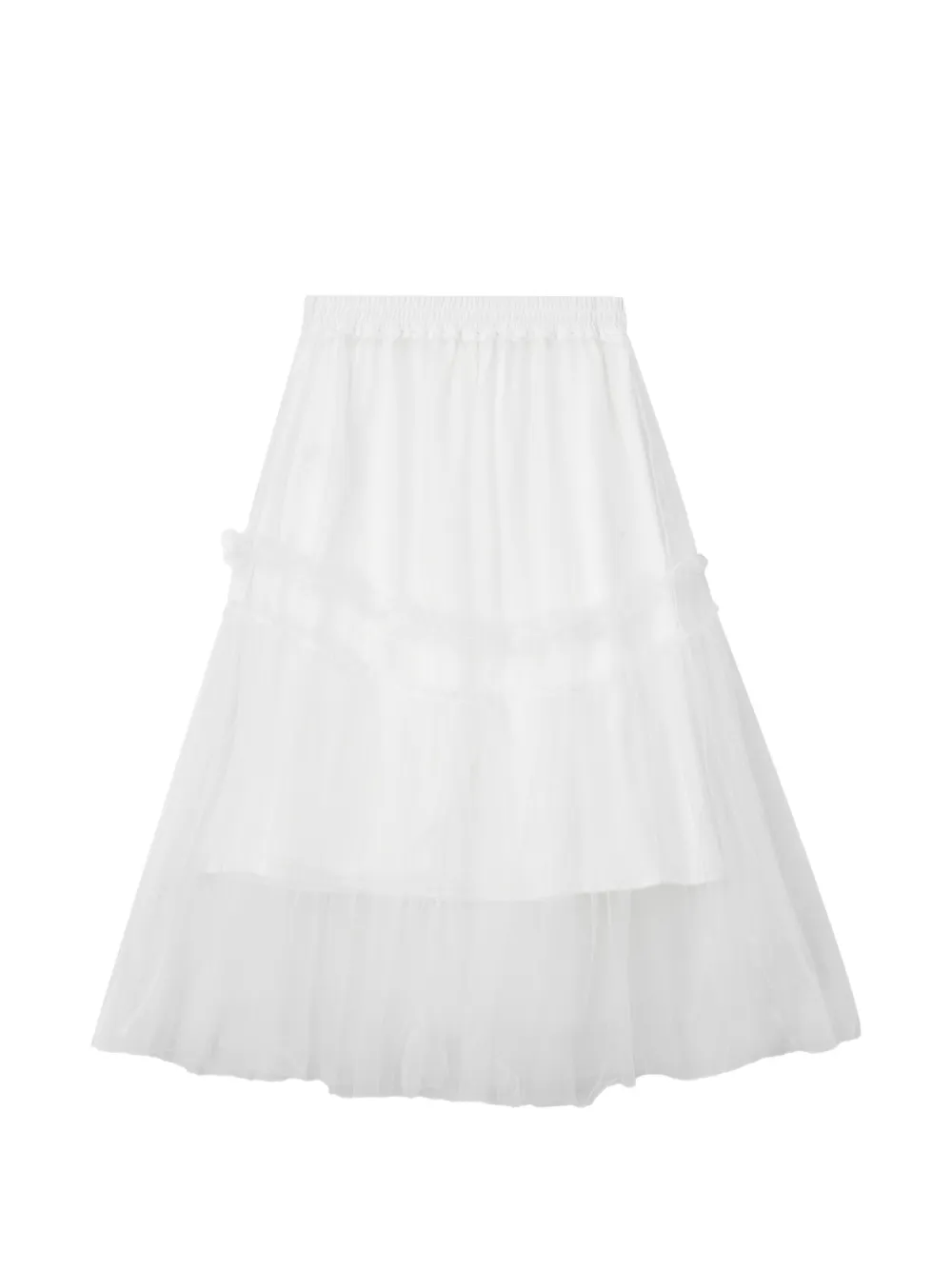 b+ab ruffled full midi skirt - Bianco