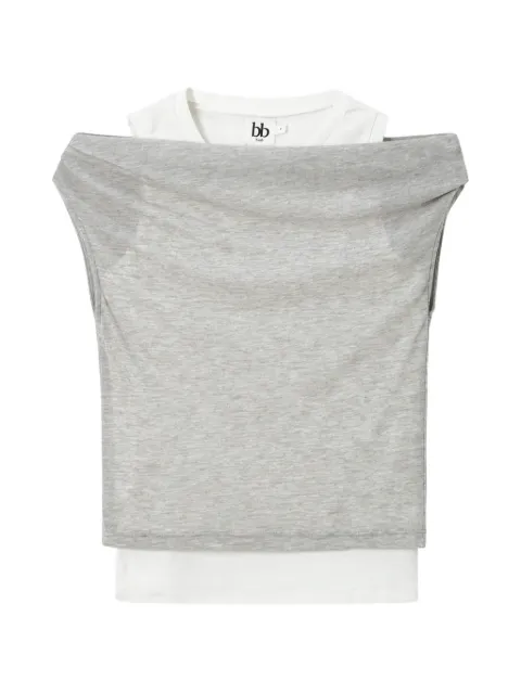 b+ab camiseta a capas con hombros descubiertos