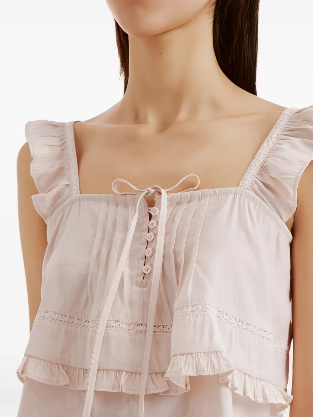 tout a coup Shirt met ruches Roze