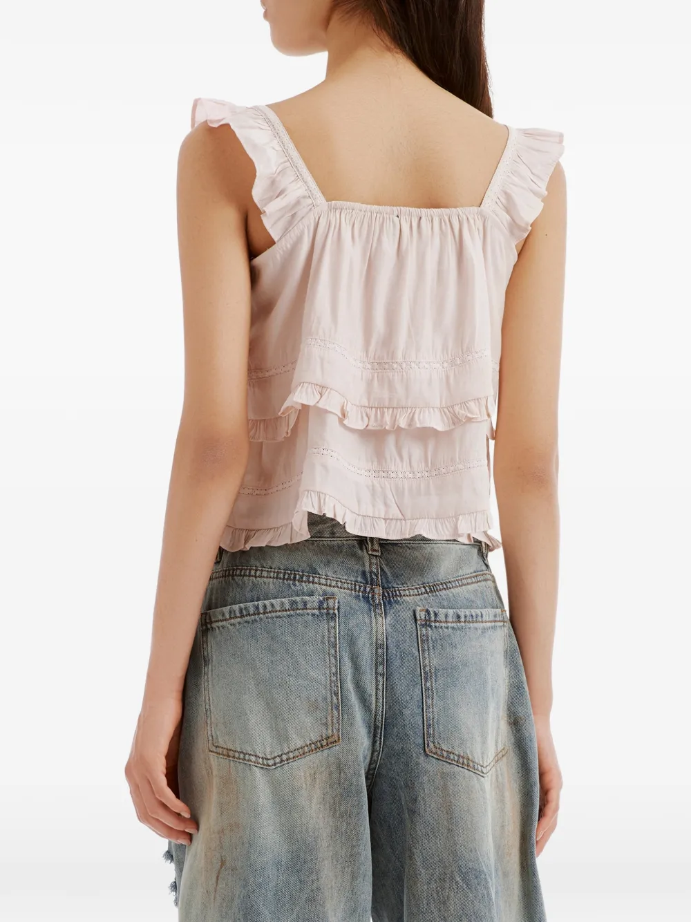 tout a coup Shirt met ruches Roze