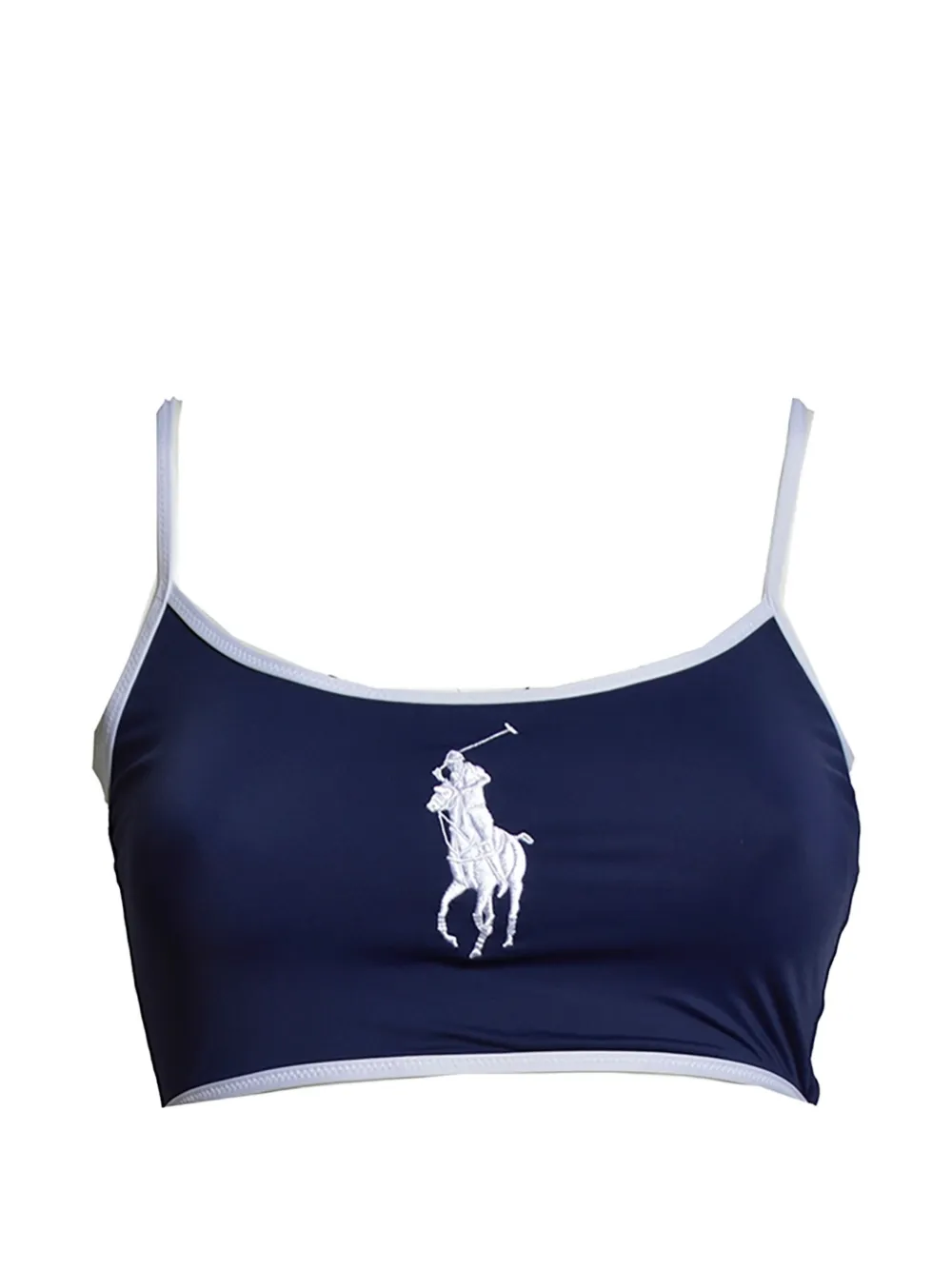Polo Ralph Lauren embroidered-logo bikini top - Blau