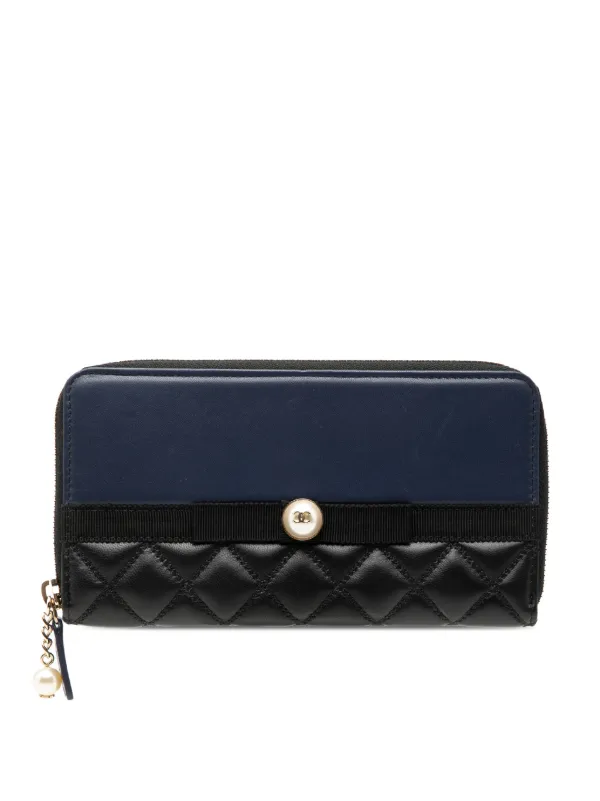 CHANEL Pre-Owned 2016-2017 キルティング長財布 | ブラック | FARFETCH JP