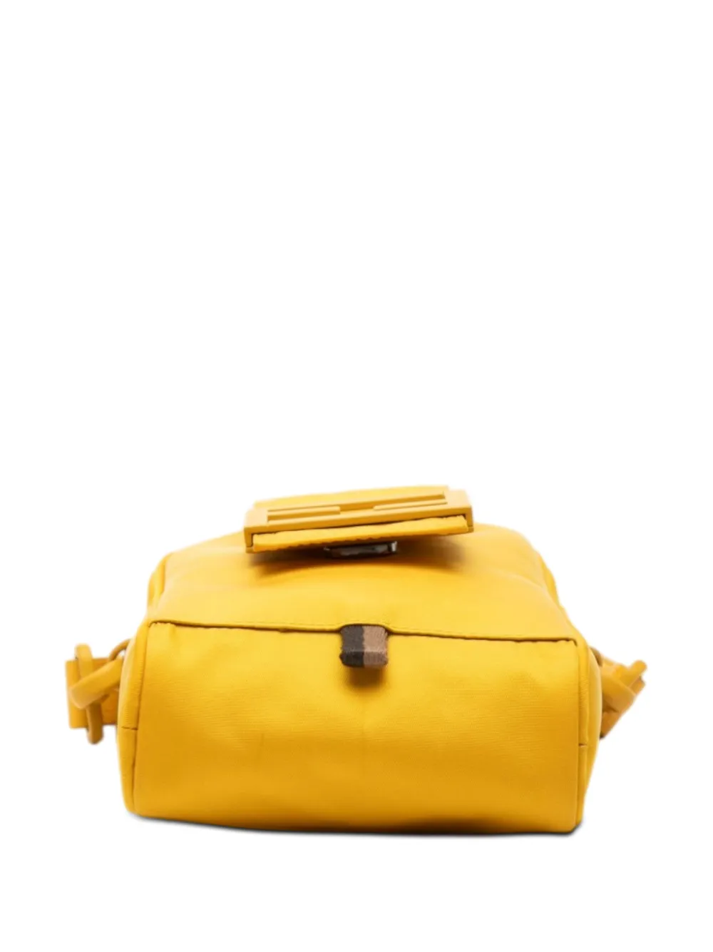 Fendi Pre-owned 2021-2026 Nylon Baguette Phone Crossbody Bag in Yellow, view 4