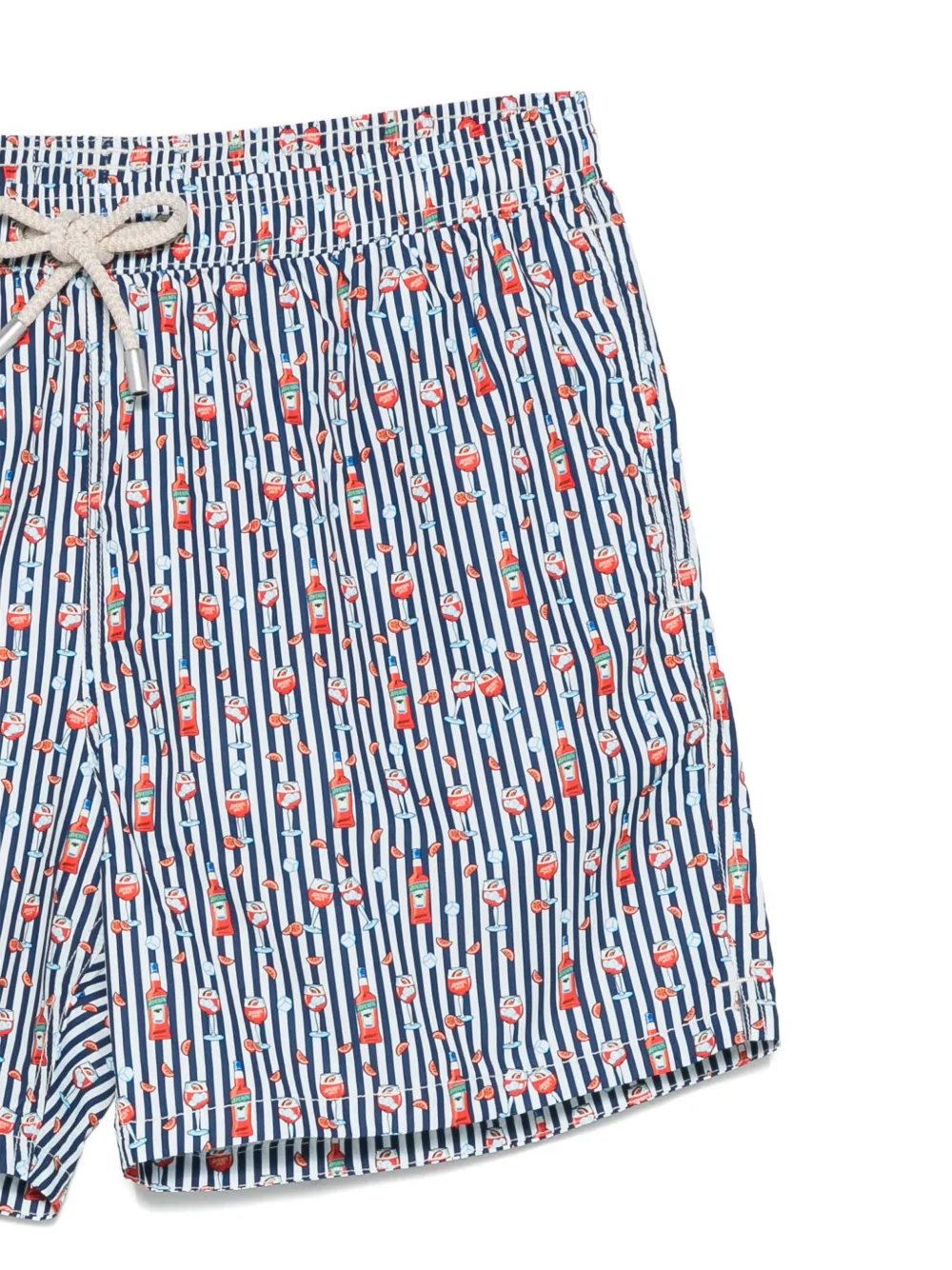 MC2 Saint Barth Gestreepte zwembroek met print Blauw