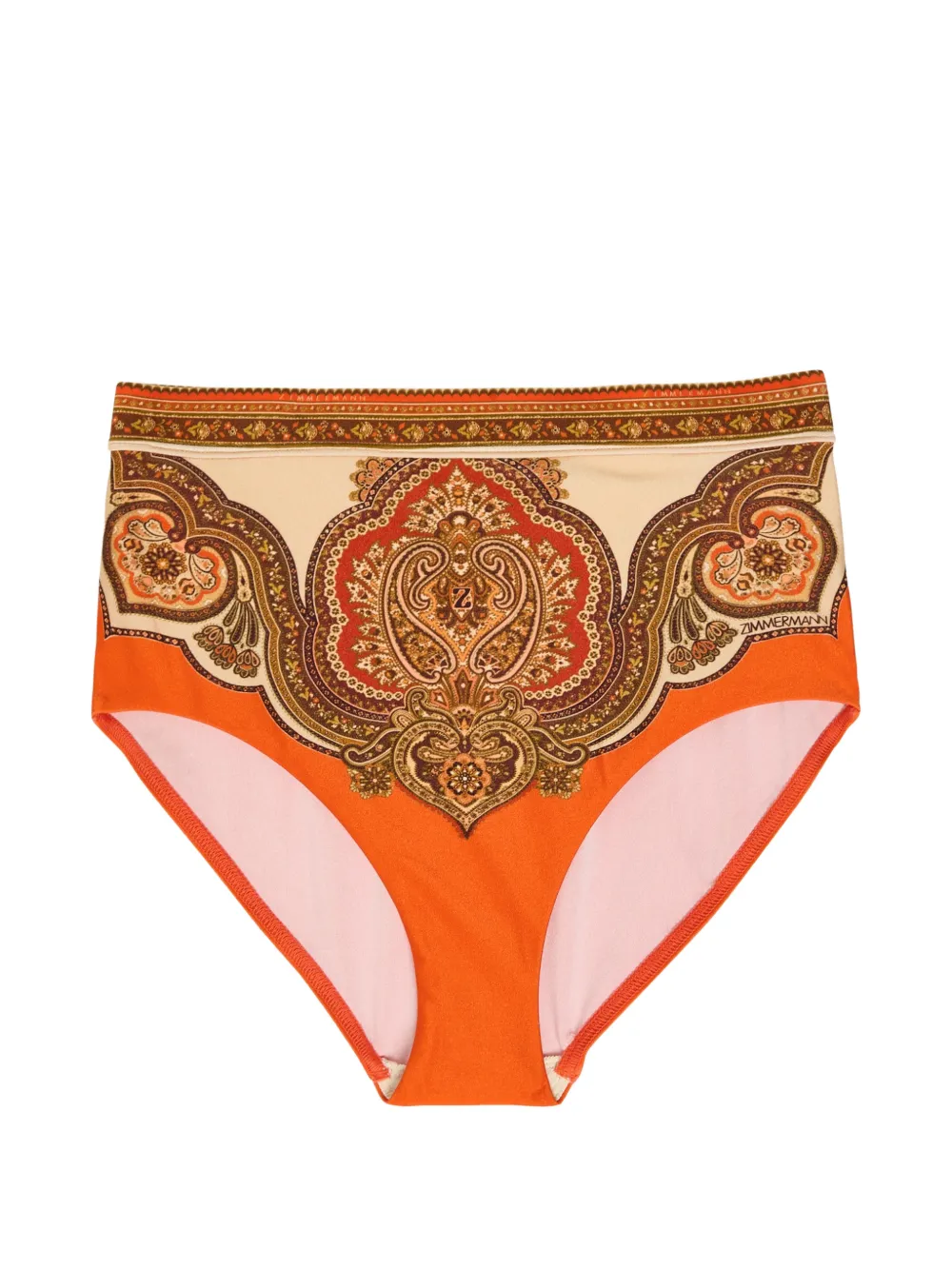 ZIMMERMANN Mahon paisley-print bikini bottoms - Arancione