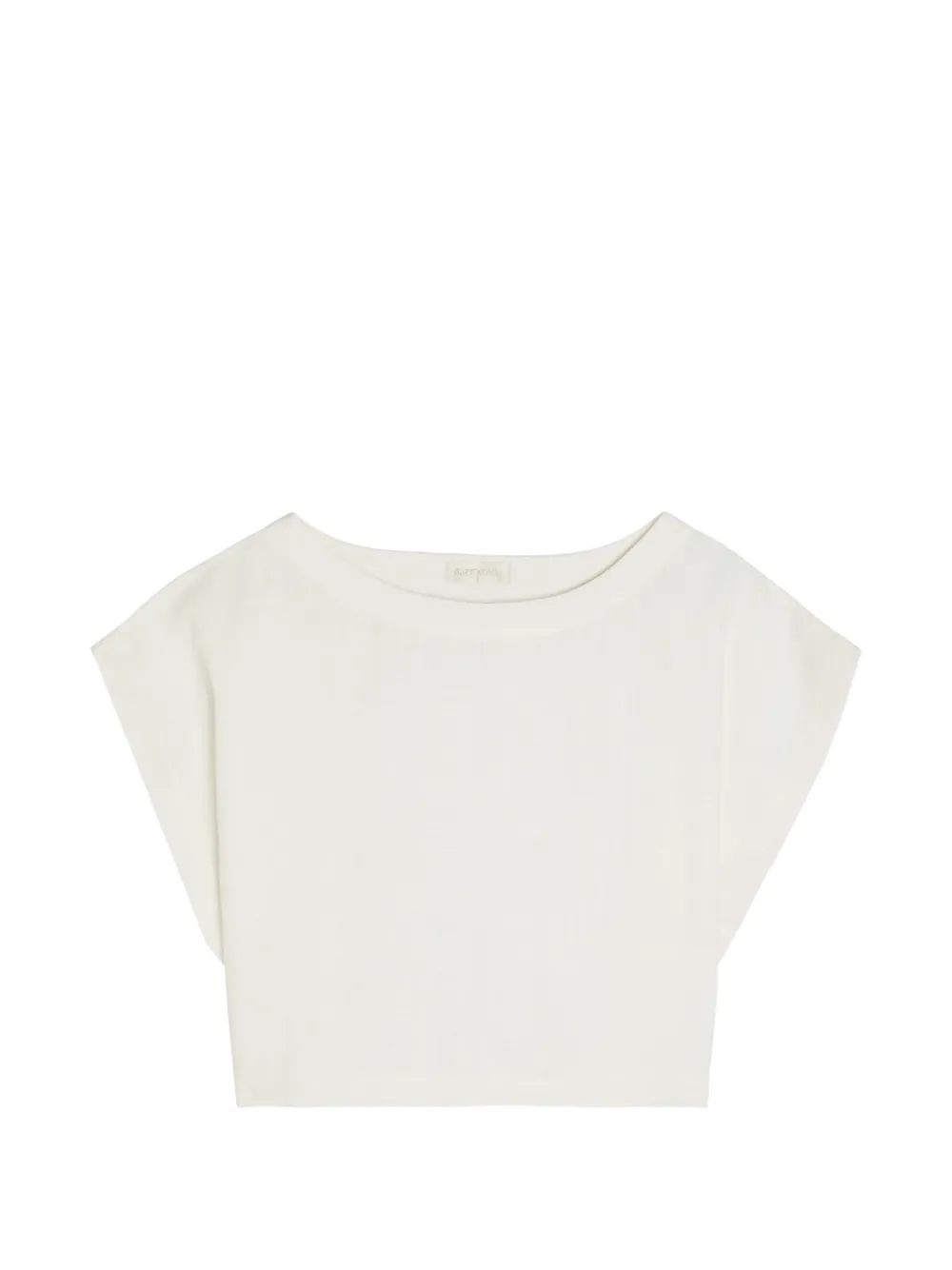 Suzie Kondi boat-neck crop top - Bianco