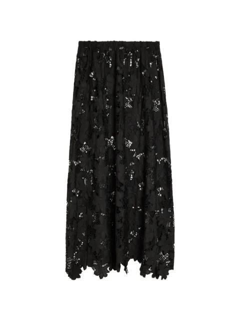 SOLAQUA Margaux floral-lace A-line skirt