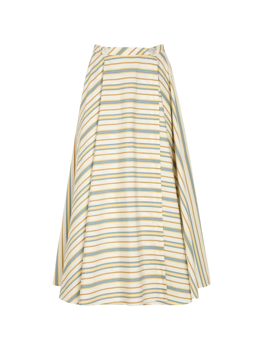 Thierry Colson Audrey striped button-fastening skirt - Giallo