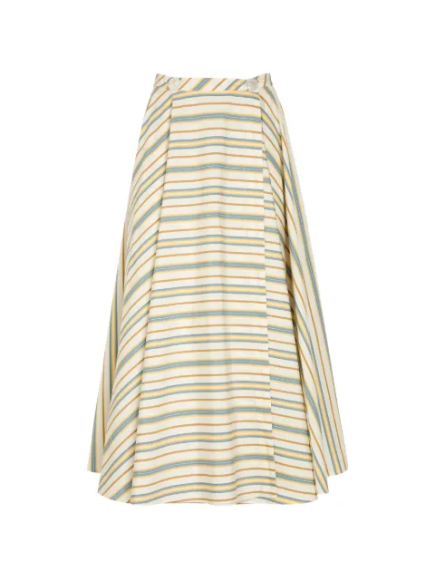 Thierry Colson Audrey striped button-fastening skirt