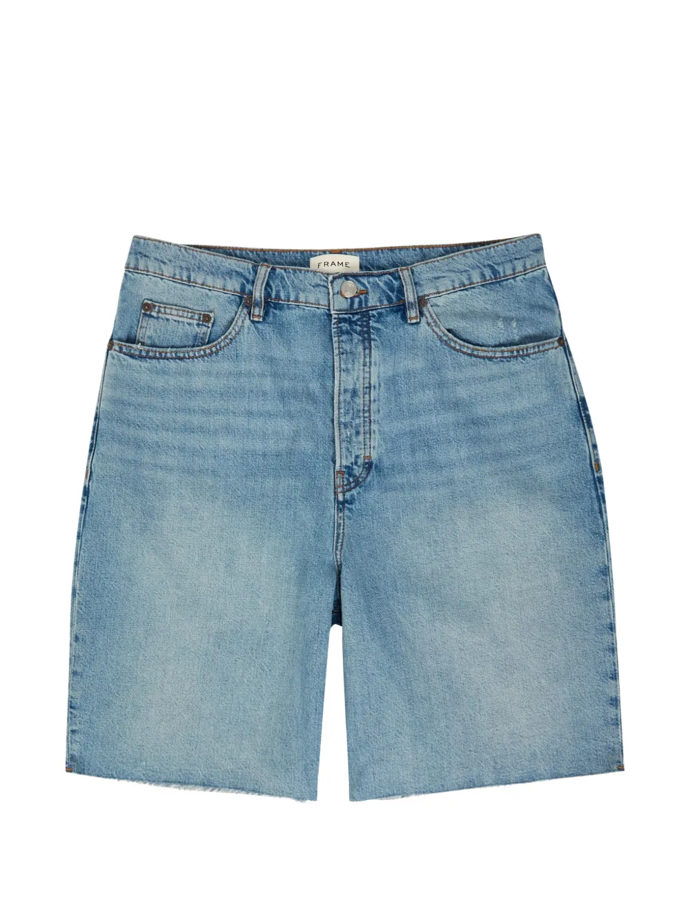 FRAME faded raw-cut denim shorts - Blau