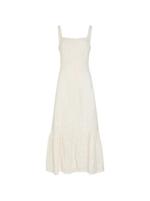 PAIGE Kelli lace-trimmed tiered midi dress
