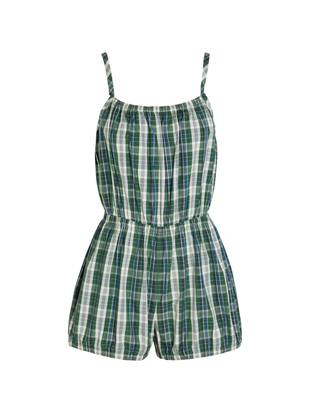 Suzie Kondi Dassia check-print playsuit - Verde