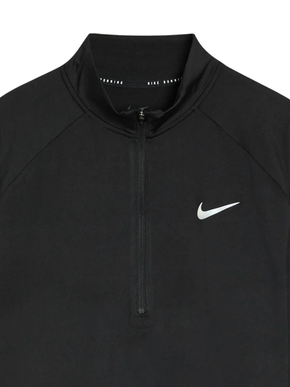 Nike T-shirt met raglan mouwen en halve rits Zwart