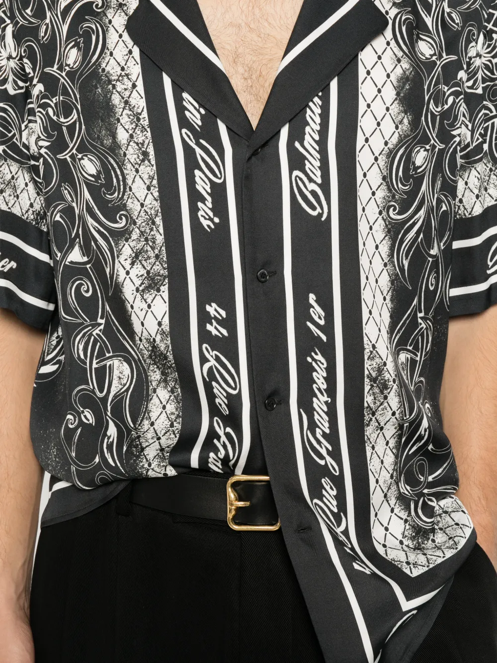 Balmain Overhemd met barokprint Zwart