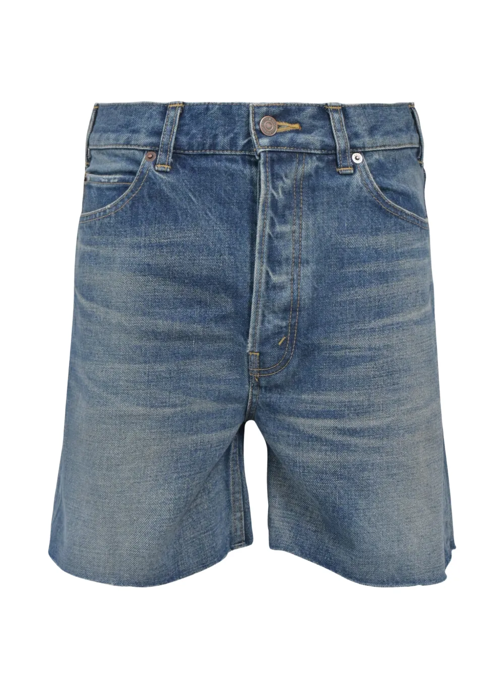Celine Pre-Owned raw-hem denim shorts - Blu