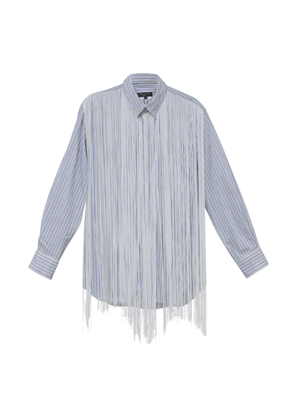Comme Des Garçons Pre-Owned Homme Plus striped fringed shirt - White