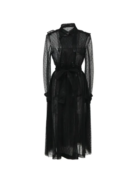 Red Valentino Vintage Pleated point d'esprit trench coat