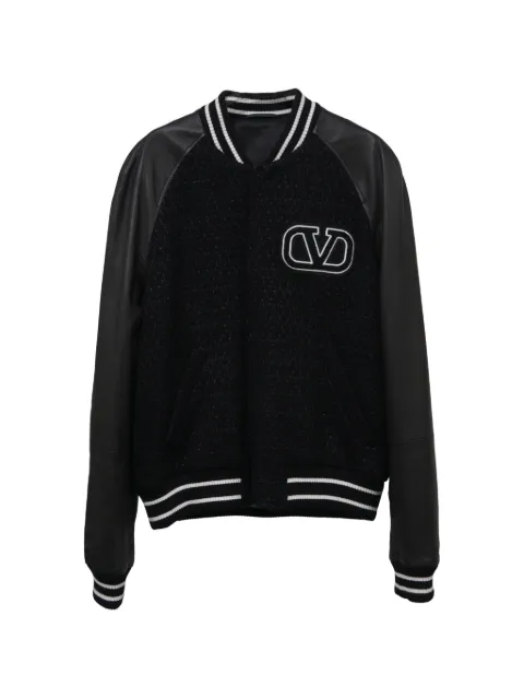 Valentino Garavani Pre-Owned VLogo tweed bomber jacket