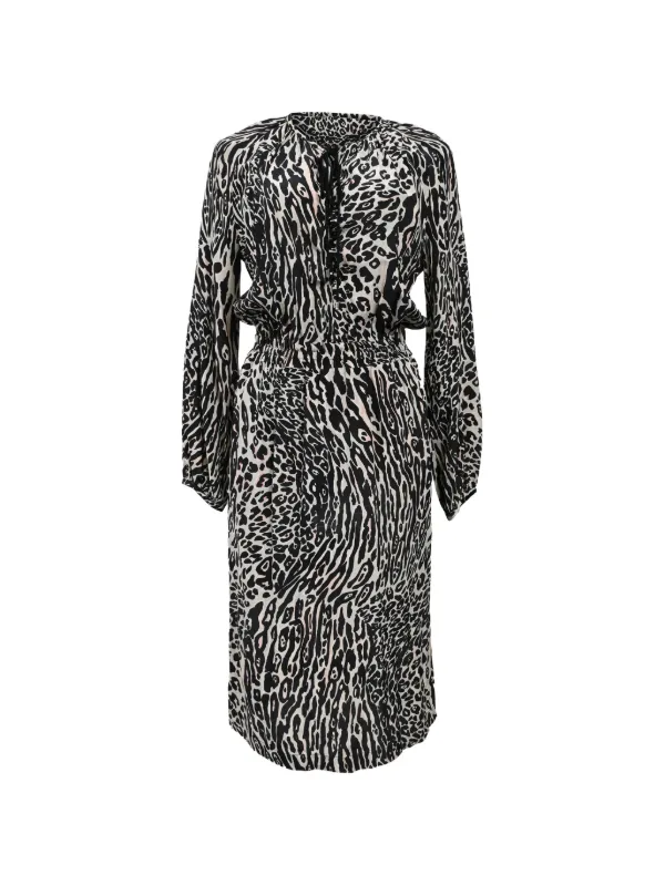 altuzarra black and white dress Altuzarra animal-print long-sleeve Dress | Black