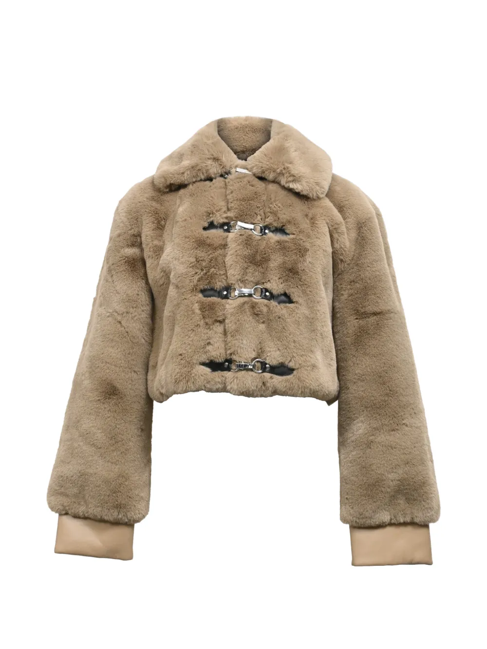 ROTATE BIRGER CHRISTENSEN Cropped faux-fur jacket - Toni neutri