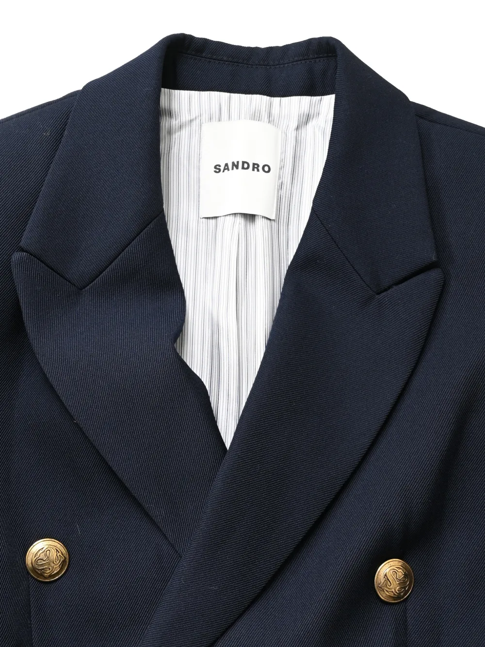 Pre-owned Sandro Double-breasted Blazer In Blue
