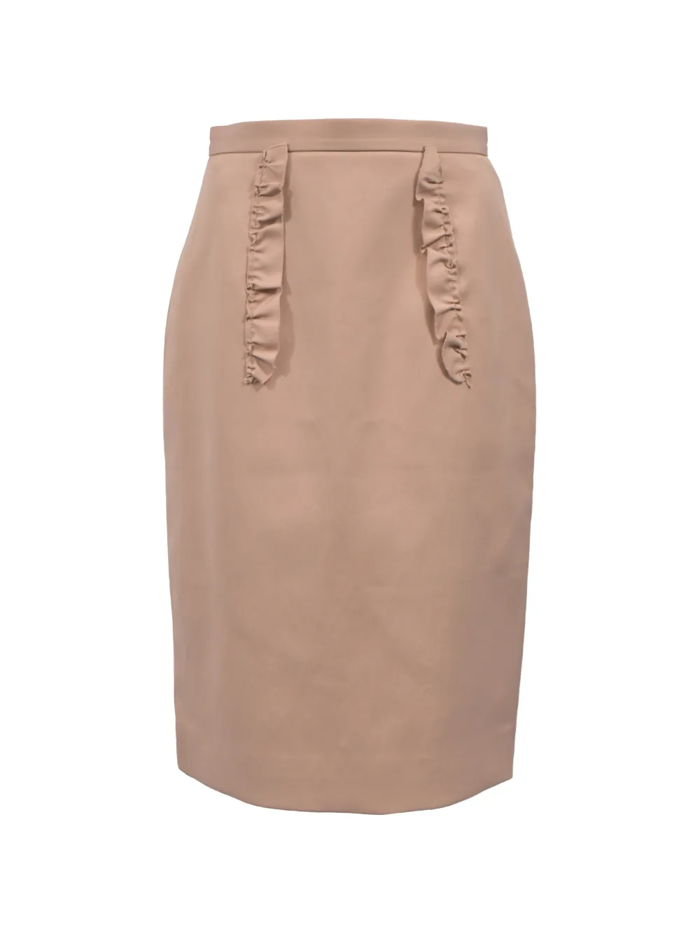 Miu Miu Pre-Owned ruffle-detail pencil skirt - Rosa
