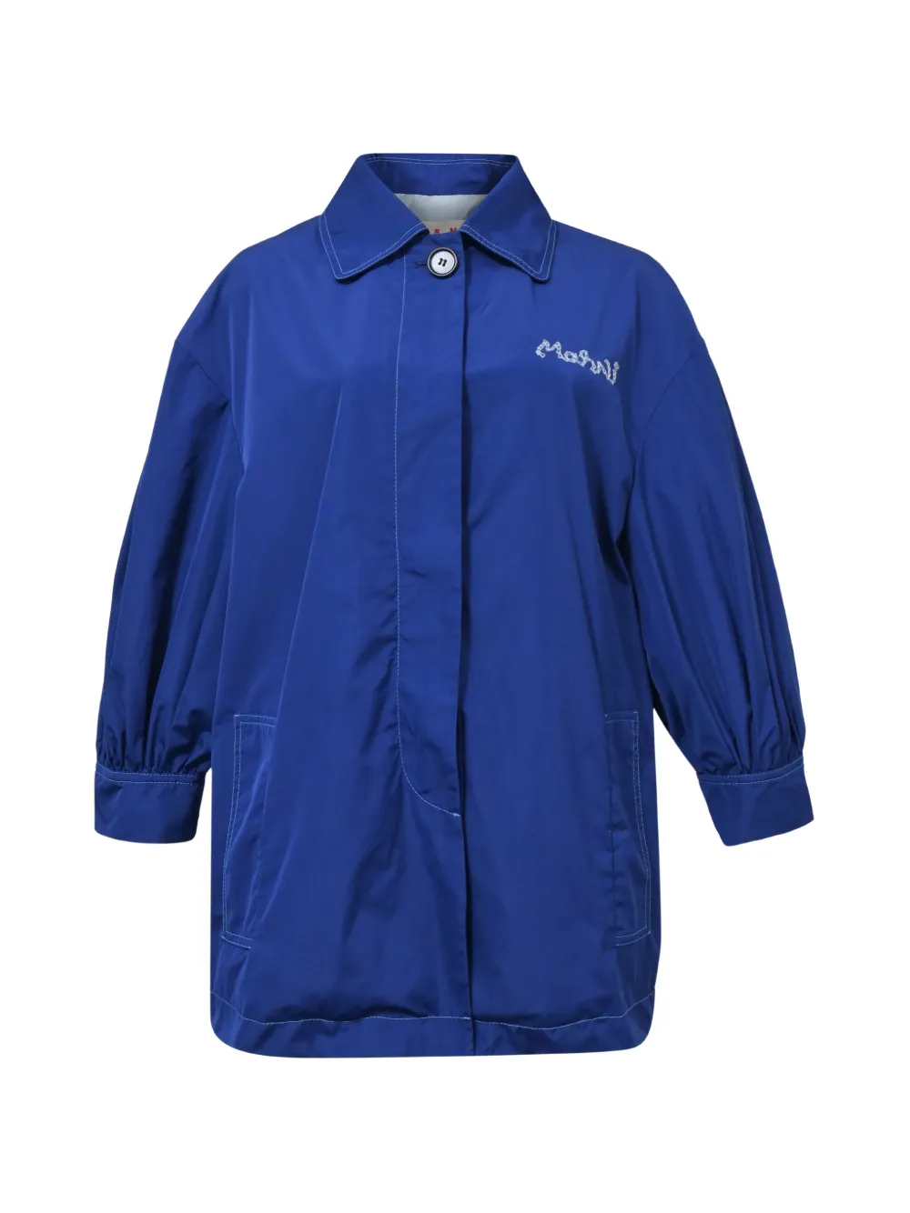 Marni Pre-Owned Logo windbreaker jacket - Blu
