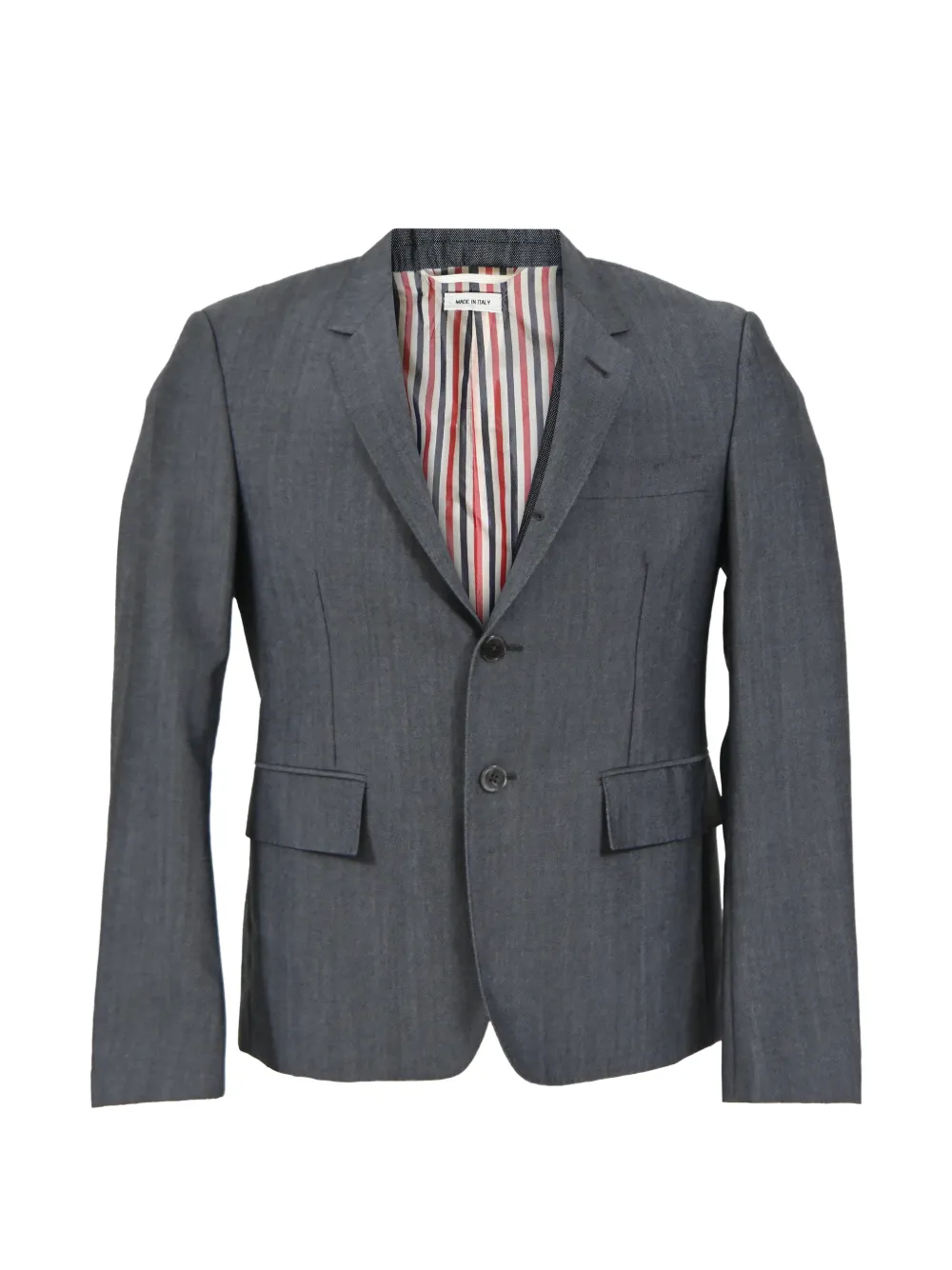 Pre-owned Thom Browne Rwb Selvedge Blazer In Gray