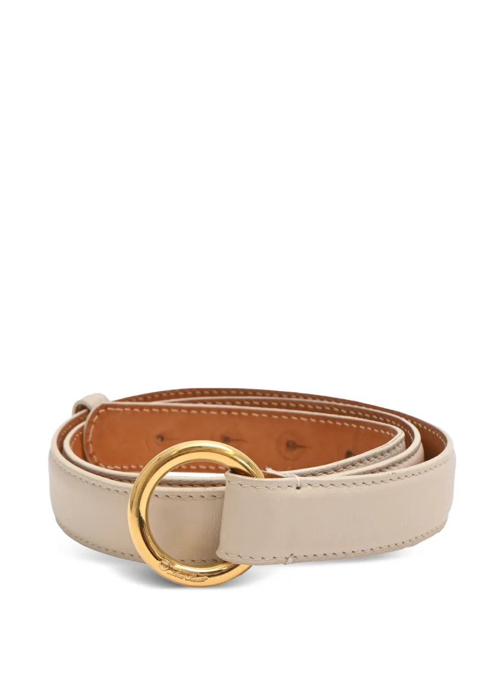 Loro Piana Pre-Owned round-buckle leather belt - Toni neutri