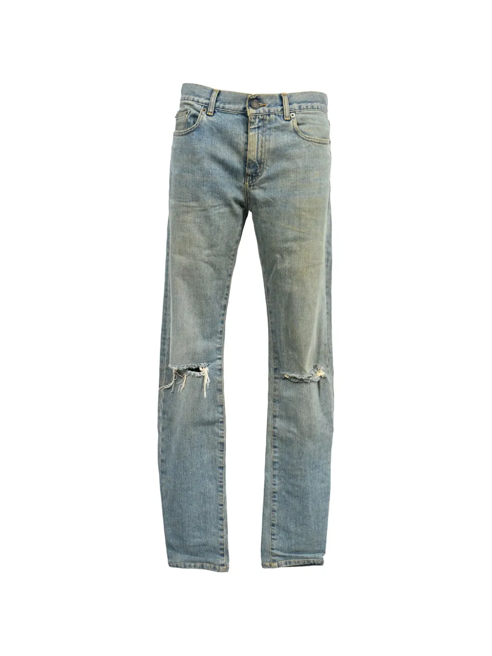 Saint Laurent Pre-Owned distressed washed jeans - Blue