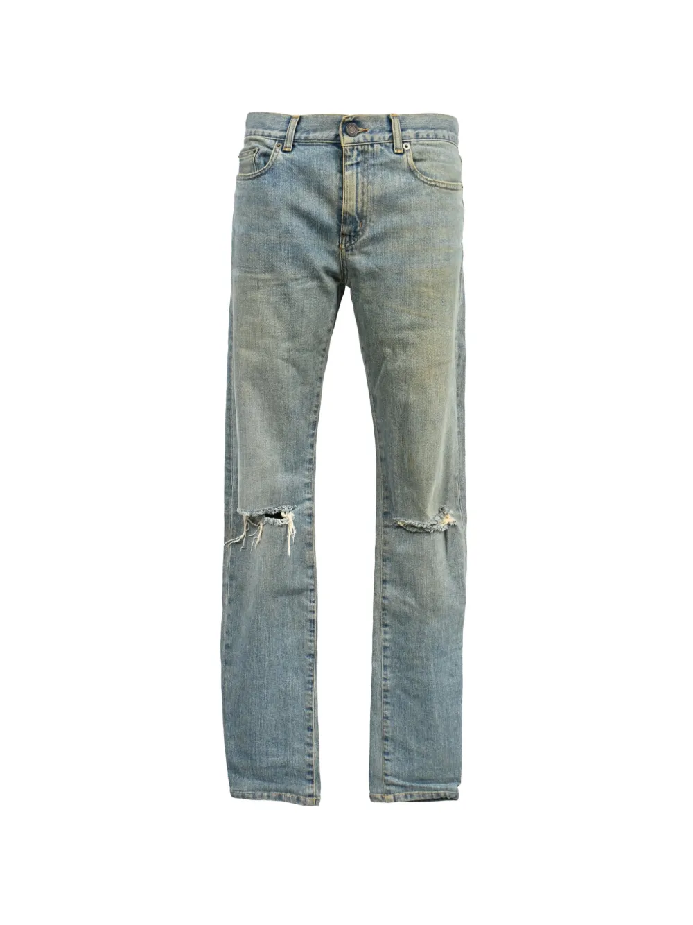Saint Laurent Pre-Owned distressed washed jeans - Blau