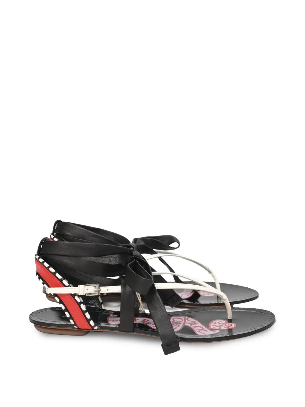 Alaïa Pre-Owned graphic-print gladiator sandals - Black