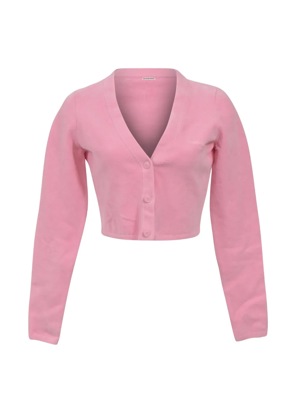 Pre-Owned Alexander Wang Logo-Embossed cropped cardigan - Rosa