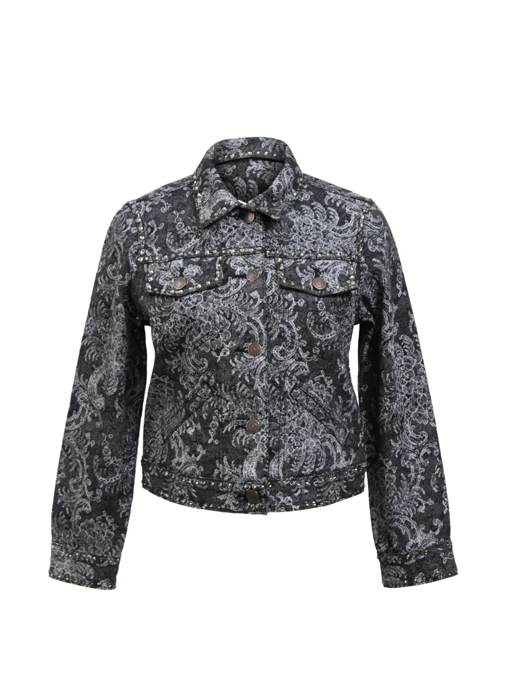 Marc Jacobs Vintage lace-print embellished denim jacket - Nero