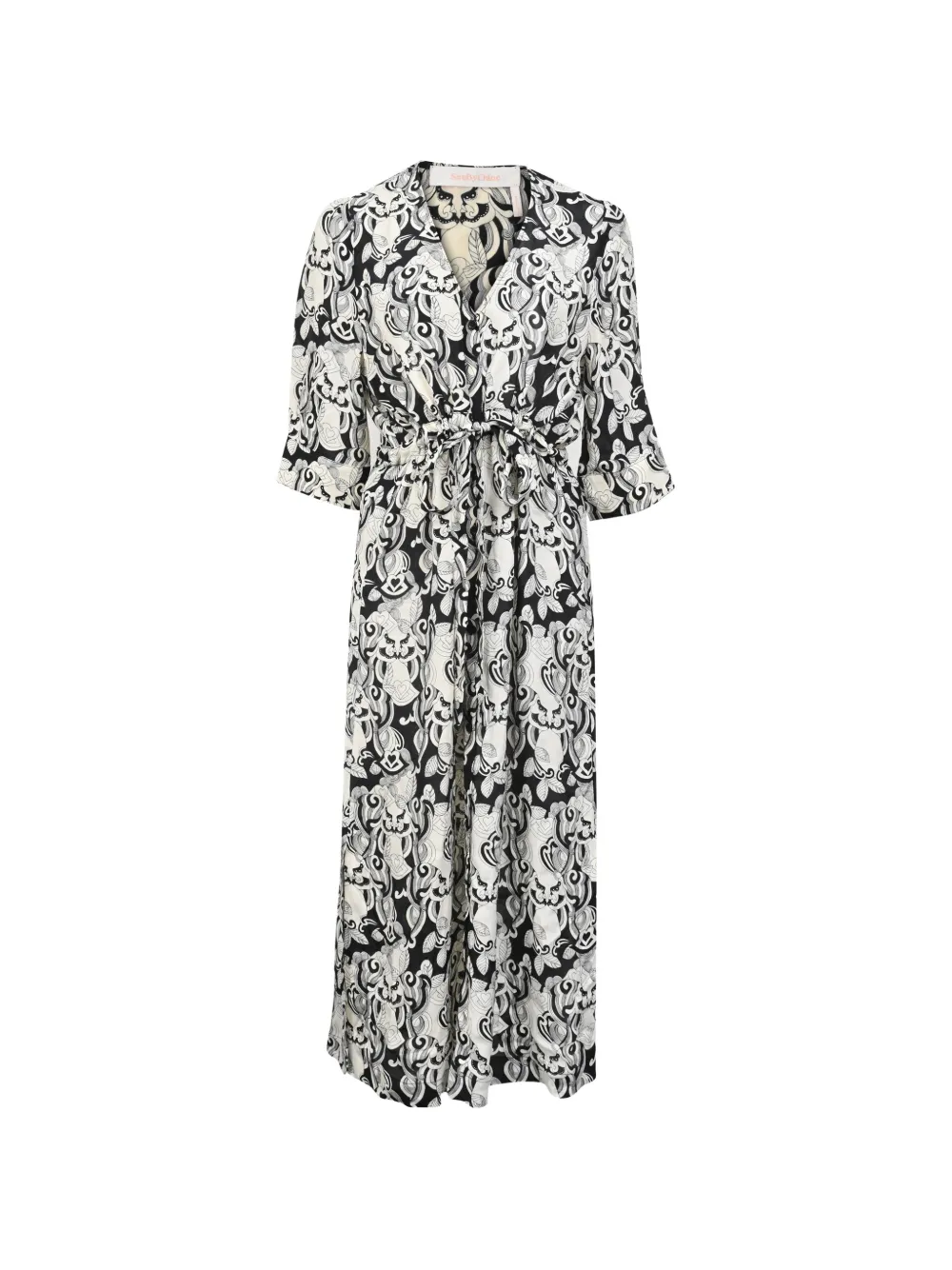 See By Chloé Vintage printed pleated dress - Toni neutri