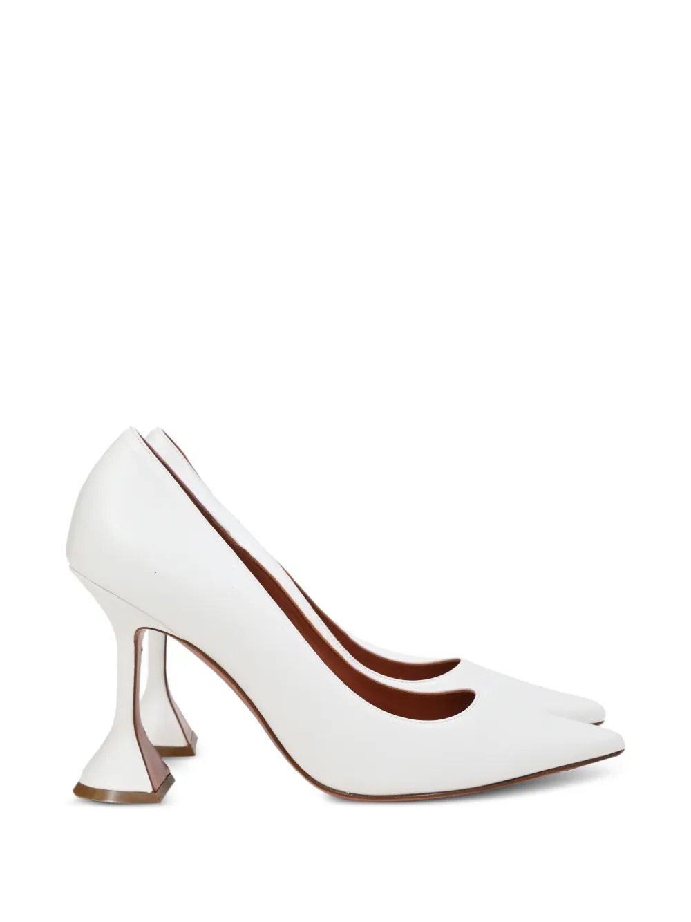 Amina Muaddi Ami geometric heel pumps - Bianco
