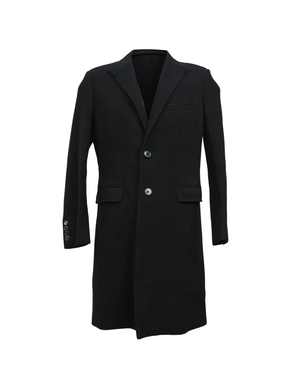 Saint Laurent Pre-Owned single-breasted wool coat - Schwarz