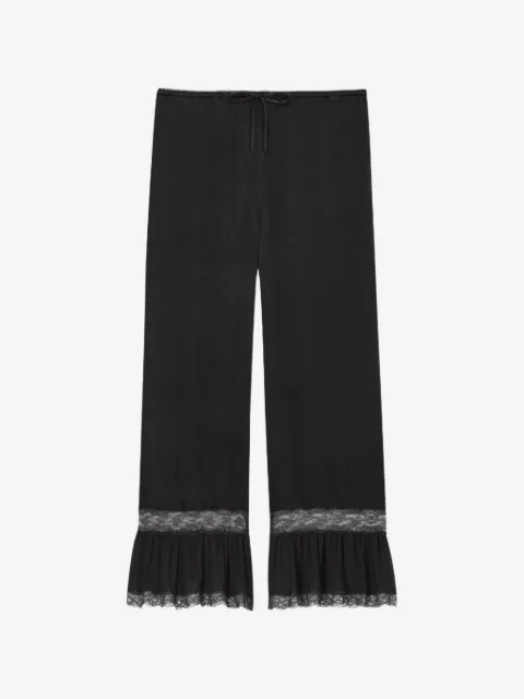 Saint Laurent pantalones rectos de seda