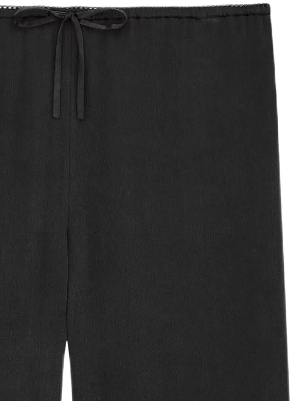 Saint Laurent Straight broek van zijde Zwart