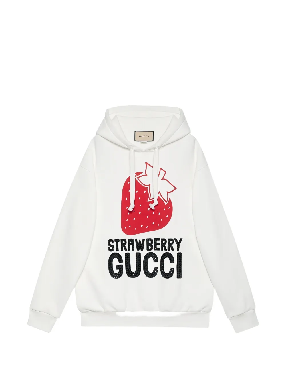 Gucci Strawberry-print Hoodie In White