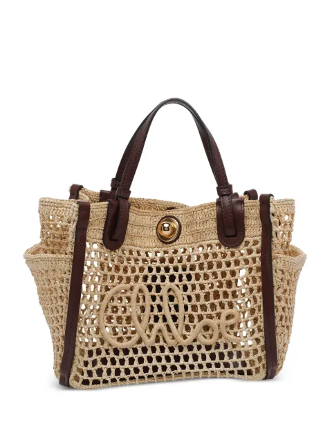 Chloé small Iconic raffia tote bag