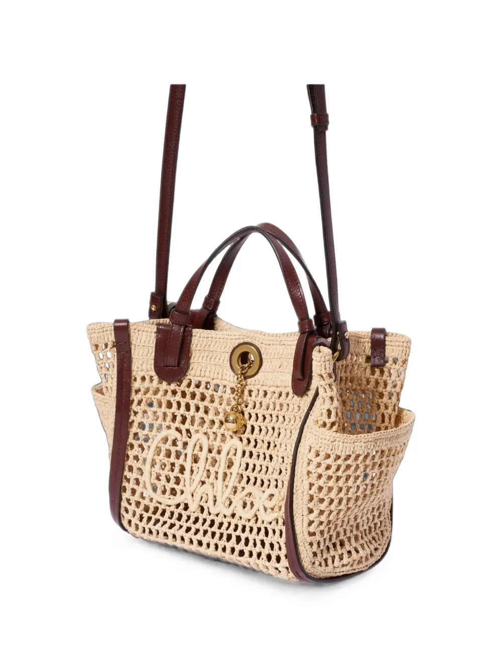 Chloé Kleine Iconic raffia shopper Beige