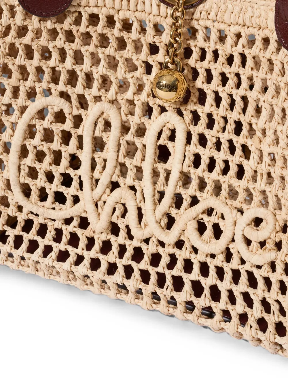 Chloé Kleine Iconic raffia shopper Beige