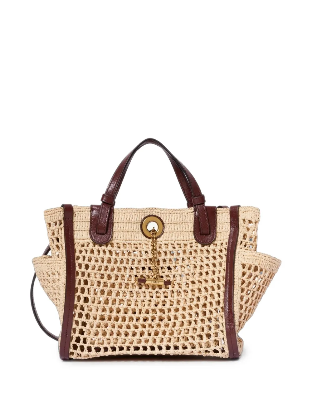 Chloé Kleine Iconic raffia shopper Beige
