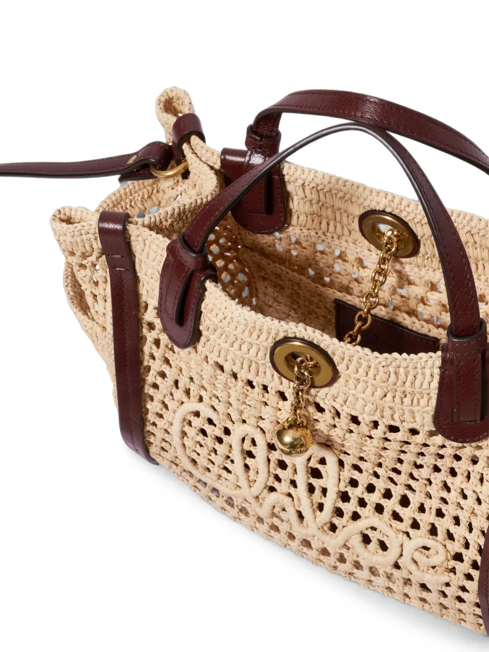 Chloé Kleine Iconic raffia shopper Beige