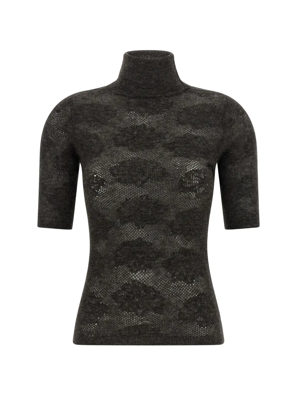 Brunello Cucinelli openwork short-sleeve sweater - Brown