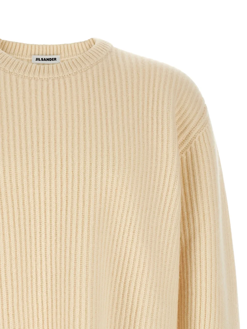 Jil Sander Fisherman's Rib trui Beige