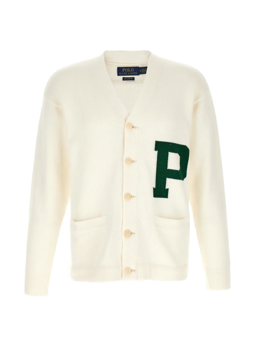 Polo Ralph Lauren letter-intarsia knitted cardigan - Toni neutri
