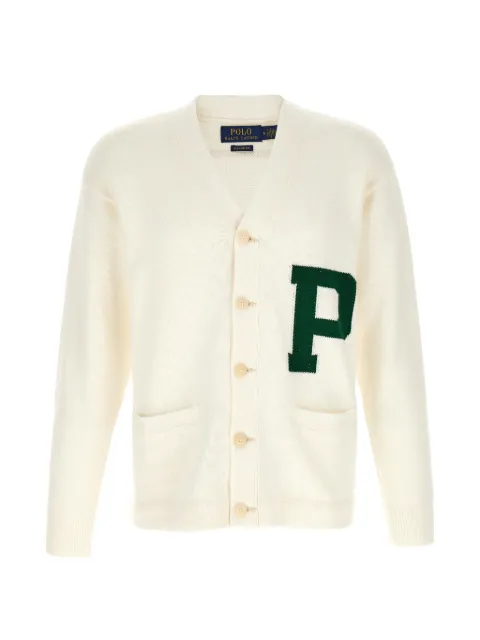 Polo Ralph Lauren cárdigan con letras en intarsia