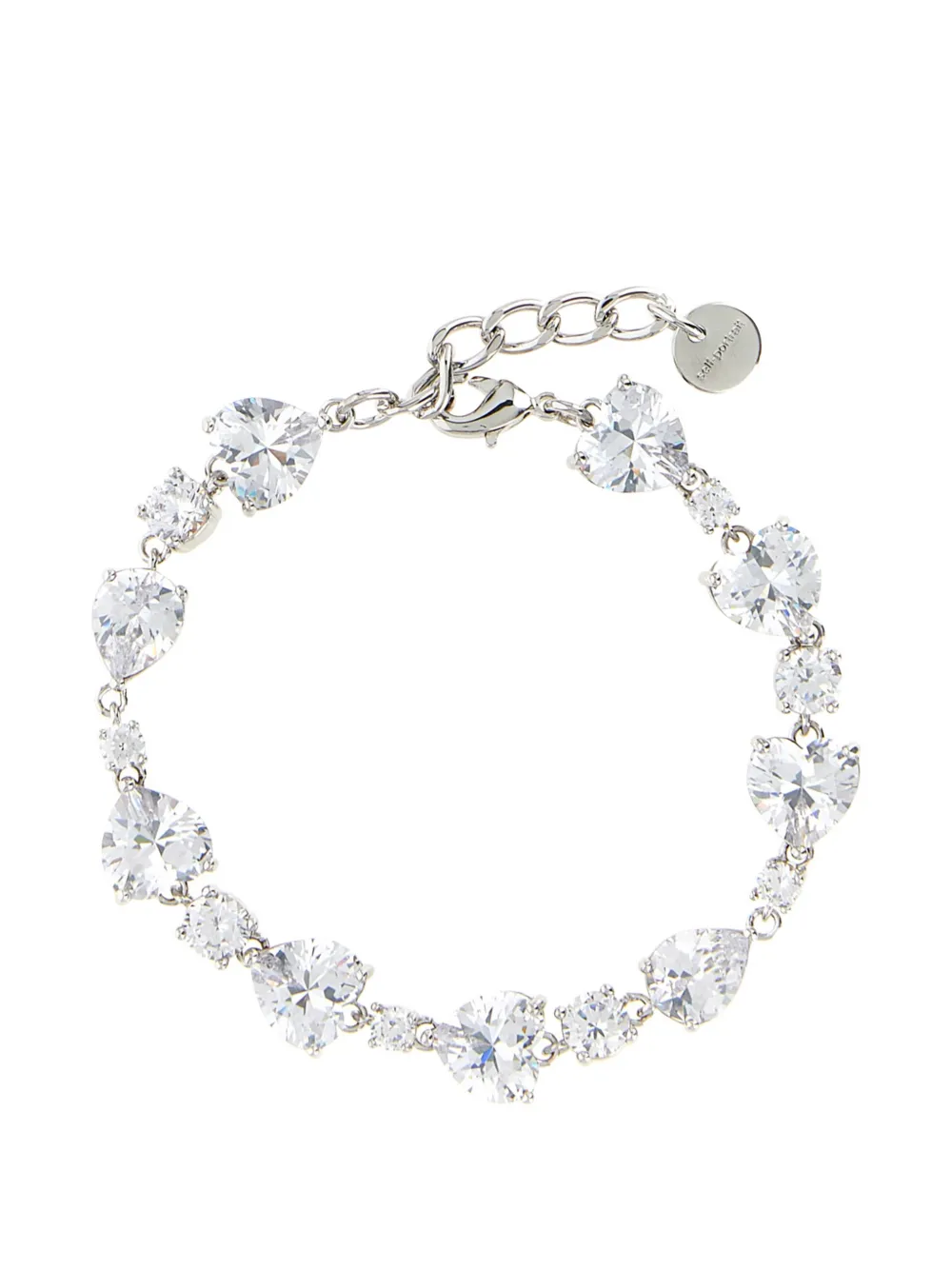 Self-Portrait heart-shaped crystal-embellished bracelet - Argento